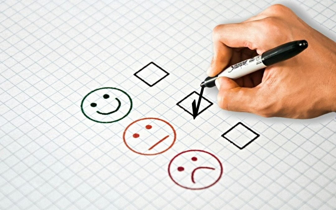 Facial emotion icons next to checkboxes