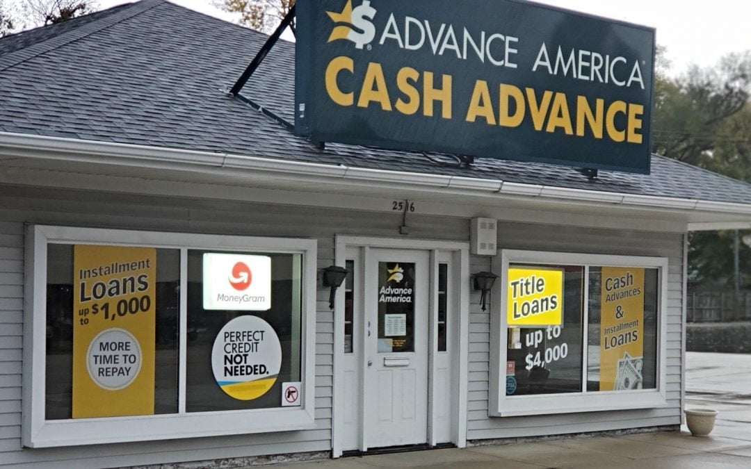 Exterior of payday lending business