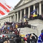 Rioters storming the US Capitol on Jan. 6
