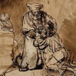A drawing by Rembrandt illustrating the biblical story of the prodigal son.