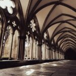 A cloister at Salisbury Cathedral in the U.K.