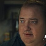 A press photo for the A24 movie, "The Whale," featuring an image of Brendan Fraser.