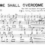Sheet music for the song, “We Shall Overcome.”
