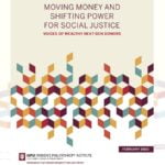 The cover of a report published by the Women’s Philanthropy Institute titled, “Moving Money and Shifting Power for Social Justice: Voices of Wealthy Next-Gen Donors.”