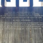 A monument at the National Memorial for Peace and Justice in Montgomery, Alabama.