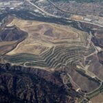 An aerial view of the Puente Hills landfill, which operated from 1957 to 2013.