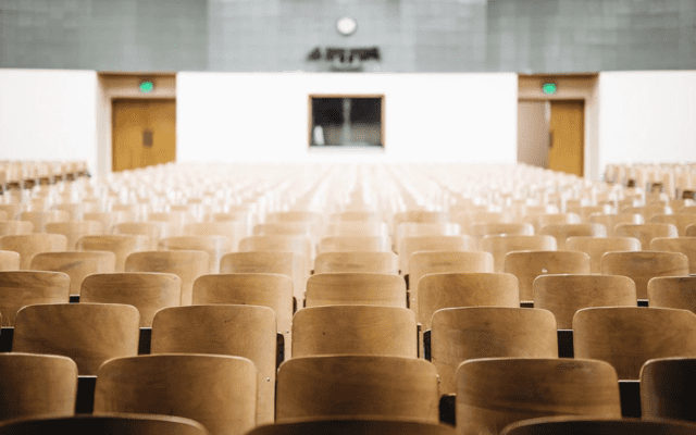 An empty auditorium.