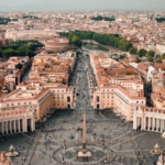 An aerial photo of the Vatican