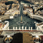An aerial photo of St. Peter’s Square.