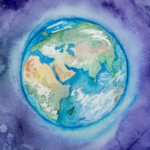 A watercolor painting of the earth.