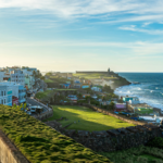 An aerial photo of the beachfront in San Juan, Puerto Rico.