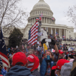 A photo of the January 6, 2001 riot at the U.S. Capitol.