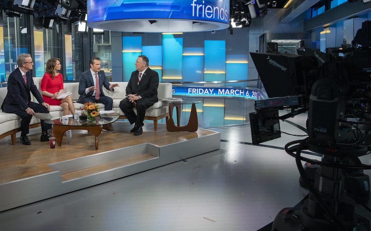 Then Secretary of State Michael R. Pompeo participating in an interview with Fox and Friends in New York City on March 6