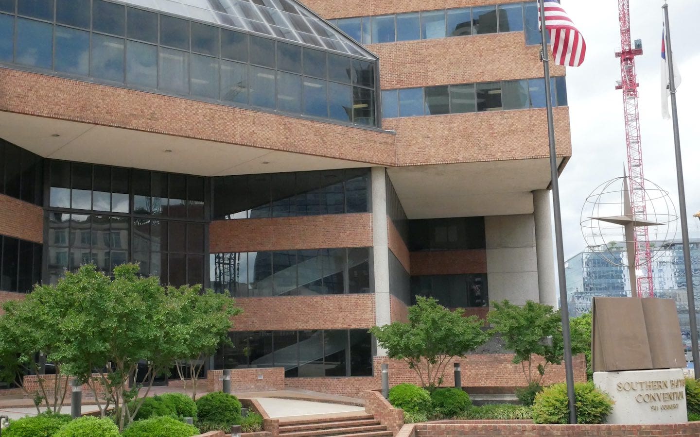 The exterior of the Southern Baptist Convention building in Nashville.|