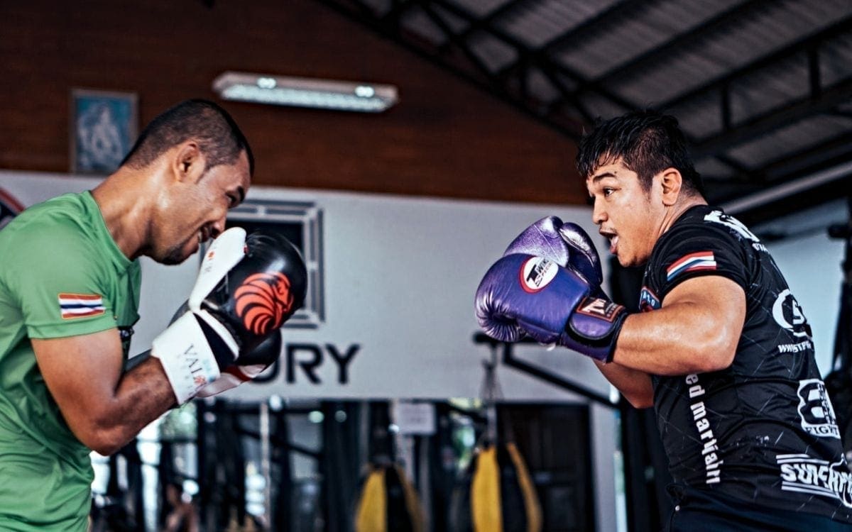 Two boxers sparring